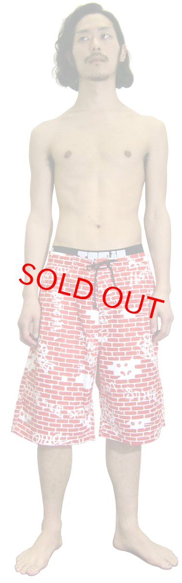 画像4: DED STOCK ！！サーフパンツ ブロック　RED (4)