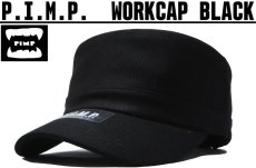 画像1: PIMP LOGO WORK CAP BLACK (1)