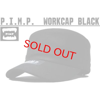 画像1: PIMP LOGO WORK CAP BLACK