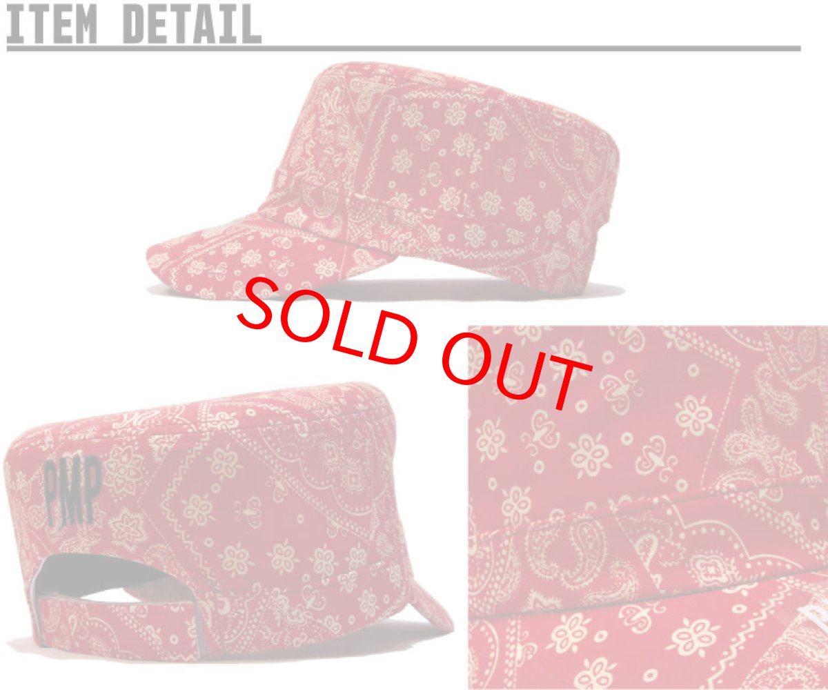画像2: PIMP ペイズリー WORK CAP RED (2)