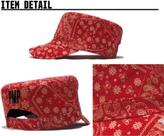 画像2: PIMP ペイズリー WORK CAP RED (2)