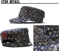 画像2: PIMP ペイズリー WORK CAP NAVY (2)