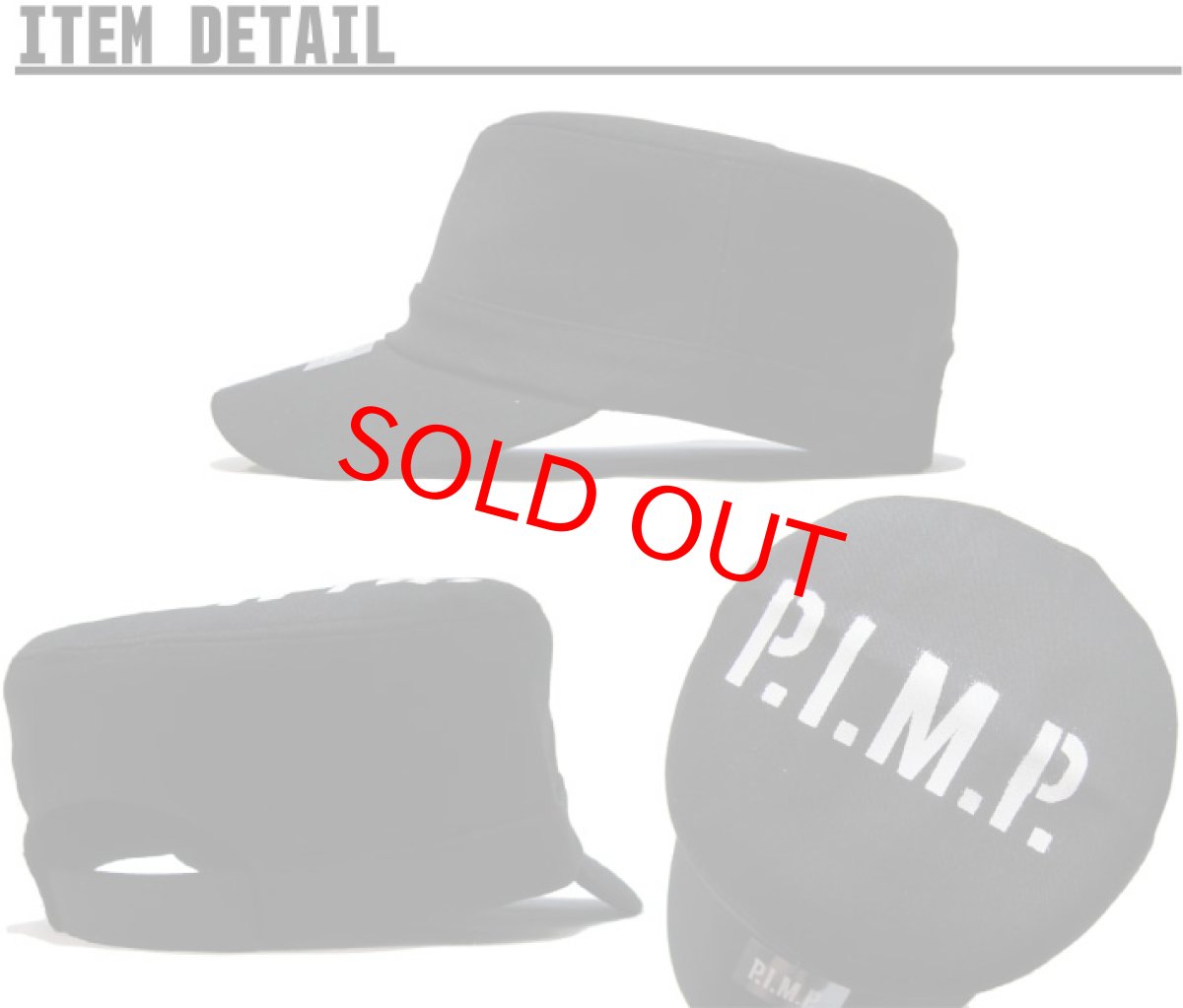 画像2: PIMP LOGO WORK CAP BLACK (2)
