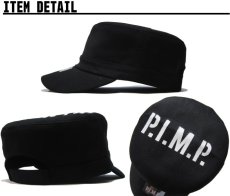 画像2: PIMP LOGO WORK CAP BLACK (2)