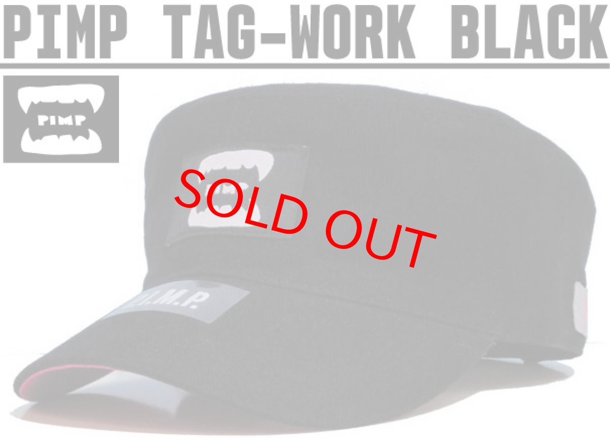 画像1: PIMP TAG WORK CAP BLACK (1)