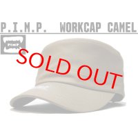 P.I.M.P LOGO WORK CAP CAMEL
