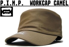 画像1: P.I.M.P LOGO WORK CAP CAMEL (1)