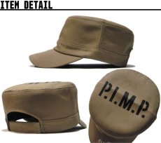 画像2: P.I.M.P LOGO WORK CAP CAMEL (2)