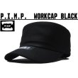 画像1: PIMP LOGO WORK CAP BLACK (1)