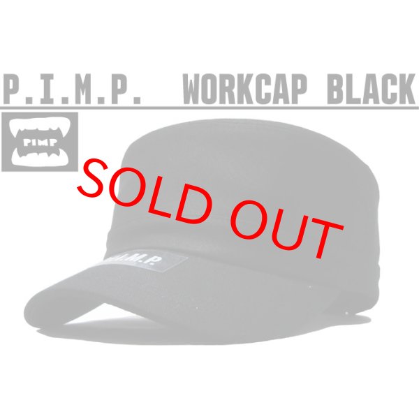 画像1: PIMP LOGO WORK CAP BLACK (1)