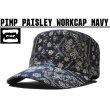 画像1: PIMP ペイズリー WORK CAP NAVY (1)