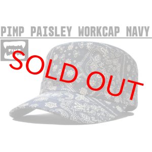 画像: PIMP ペイズリー WORK CAP NAVY