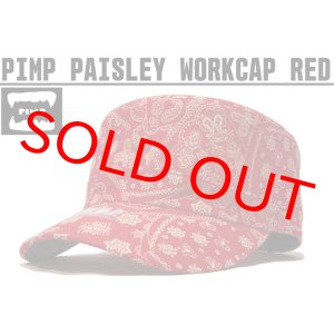 画像: PIMP ペイズリー WORK CAP RED