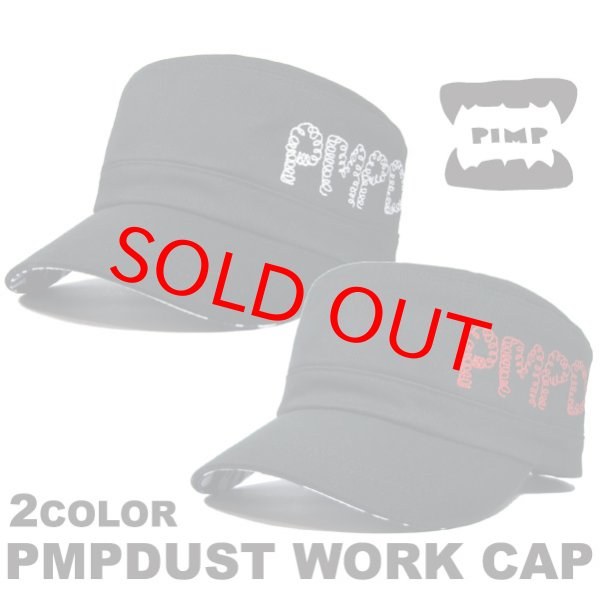 画像1: PIMP DUST-2 WORK CAP WHITE/RED (1)