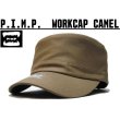 画像1: P.I.M.P LOGO WORK CAP CAMEL (1)