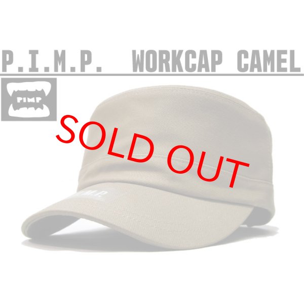 画像1: P.I.M.P LOGO WORK CAP CAMEL (1)